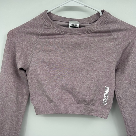 Gymshark Adapt Marl Seamless Long Sleeve Crop Top in Light Purple - Picture 3 of 5